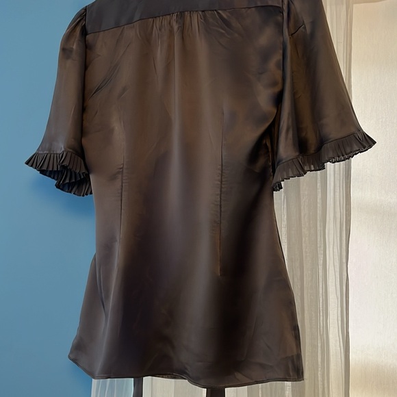 BCBGMaxAzria Elegant Silk Blouse in Pewter Gray - Picture 6 of 11